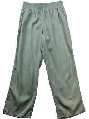 Clavin Klein Jeans Women's Casual Wide Leg Pants Size M Pistachio Green Solid